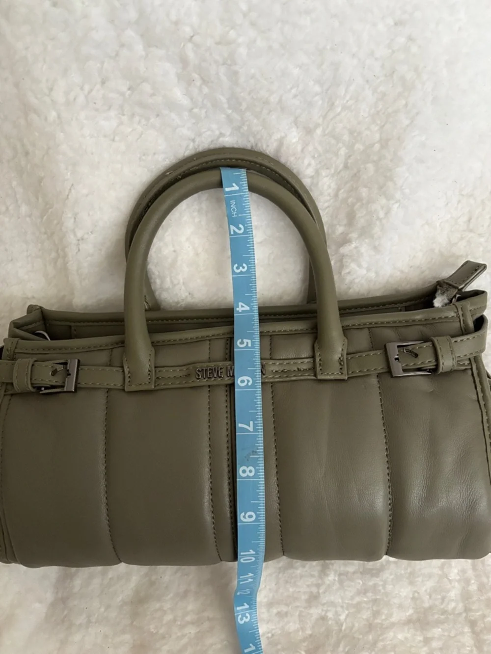Steve Madden Olive Quilted Mini Satchel Crossbody - Picture 7 of 8
